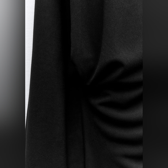 Zara Asymmetric Elegant Black Knit Midi Dress - Picture 10 of 13